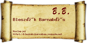 Bleszák Barnabás névjegykártya